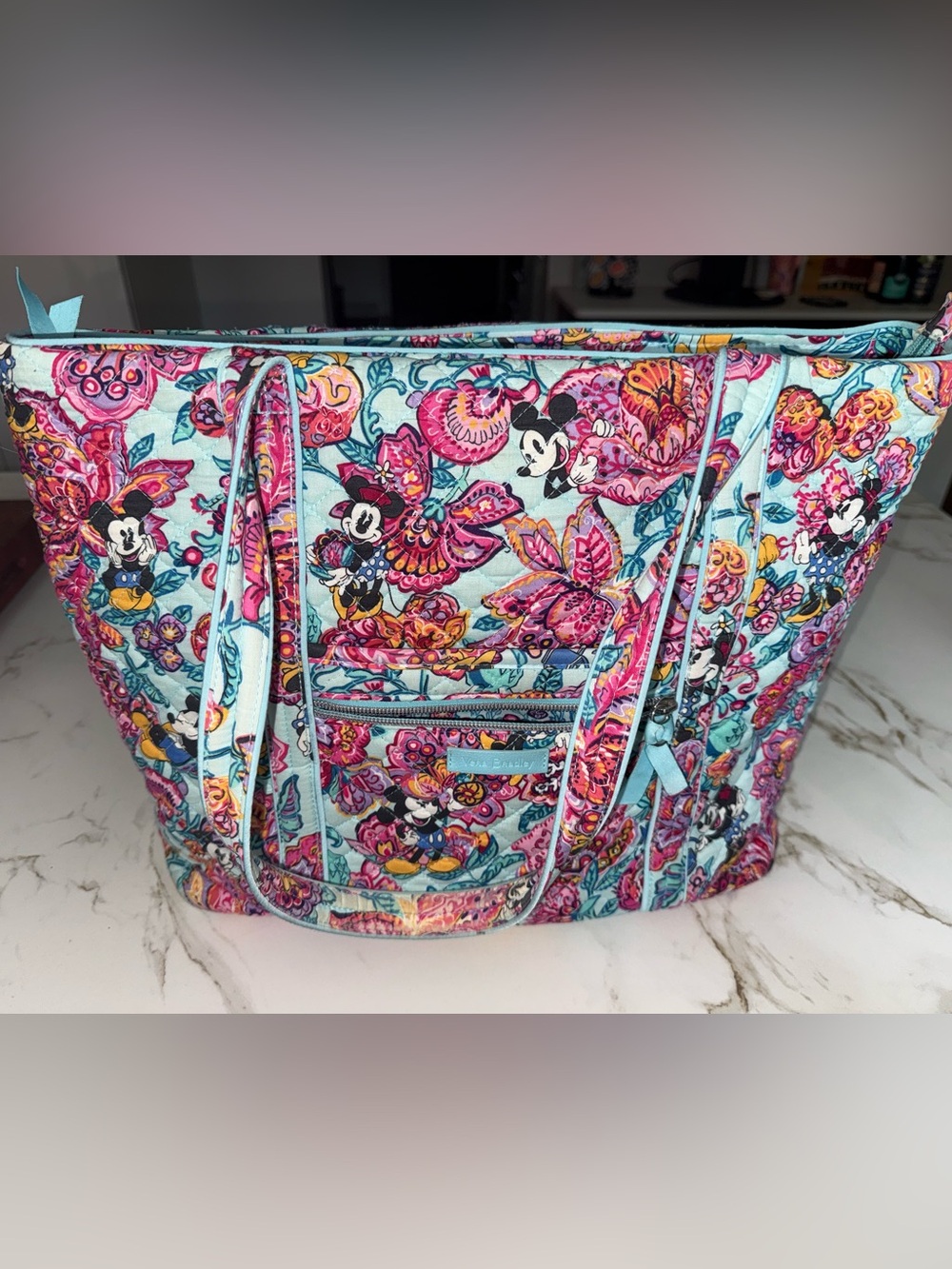 Vera Bradley Disney Mickey’s Colorful Garden Iconic Vera Tote Rare!